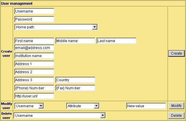 Management View User Management Panel